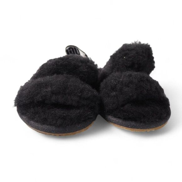 UGG Oh Fluff Yeah Slingback Slide Sandals Black 1116636T Toddler 6 - Picture 3 of 10